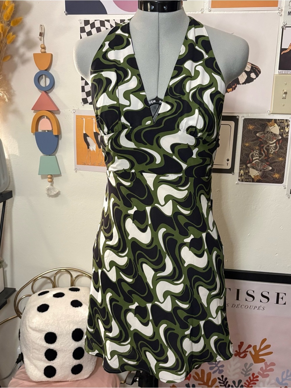 Cotton Candy LA NWT Retro Swirl Halter Mini Dress